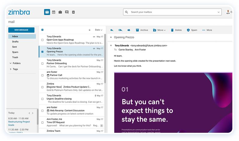 Zimbra Mail Features